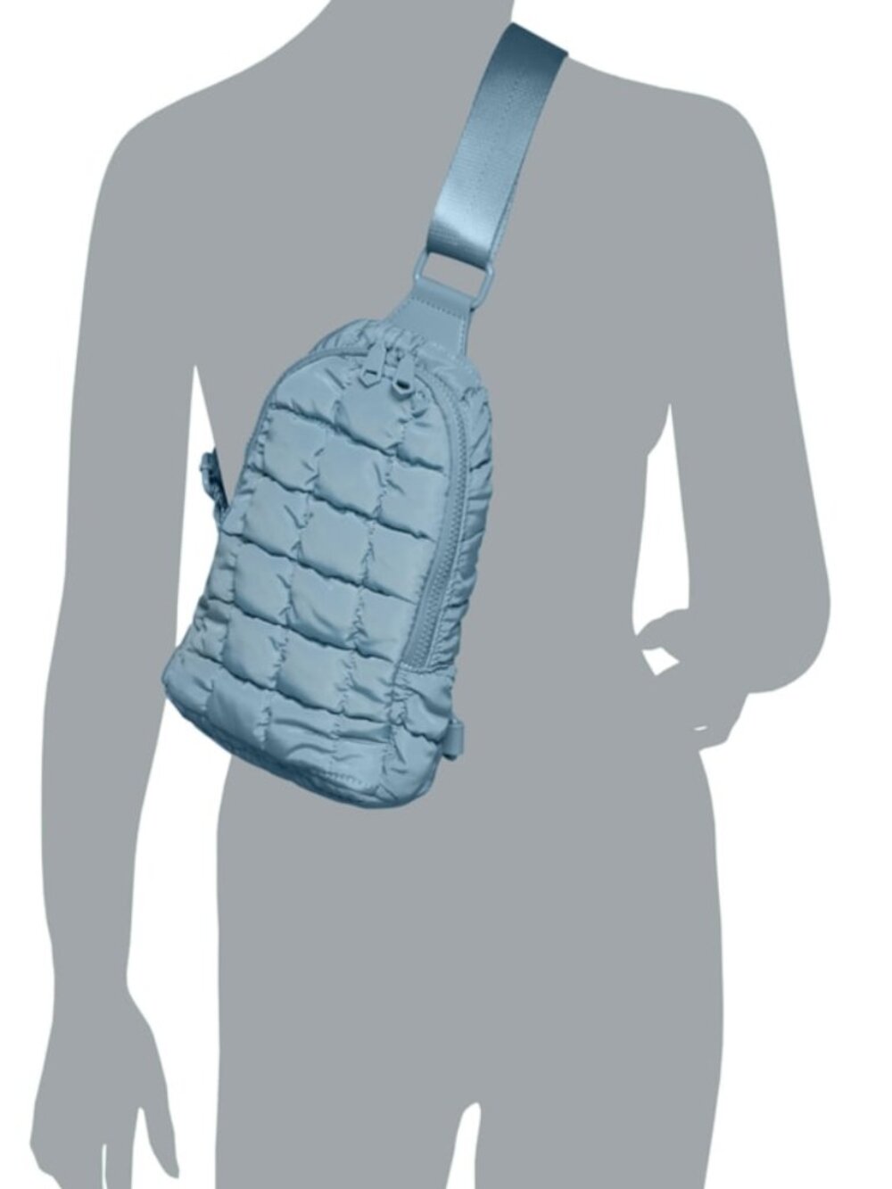 Sol and Solene Rejuvenate Sling Backpack Crossbody Quilted in Sky Blue NWT